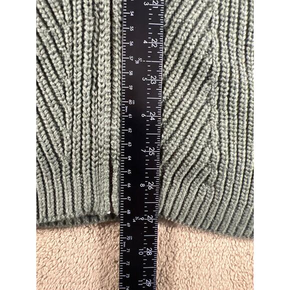 LL Bean, Women's Thick Knit Full Zip Cardigan Sweater. Sage Green, Size: Large - Picture 3 of 8
